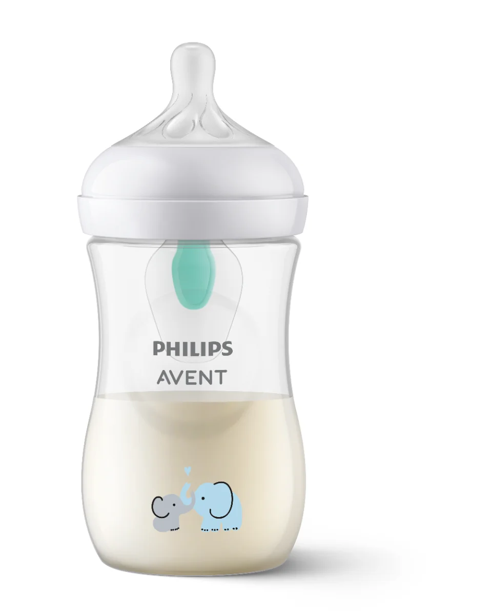 Biberon anti-colici model elefant pentru +1 luni Natural Response SCY673/81, 260ml, Philips Avent