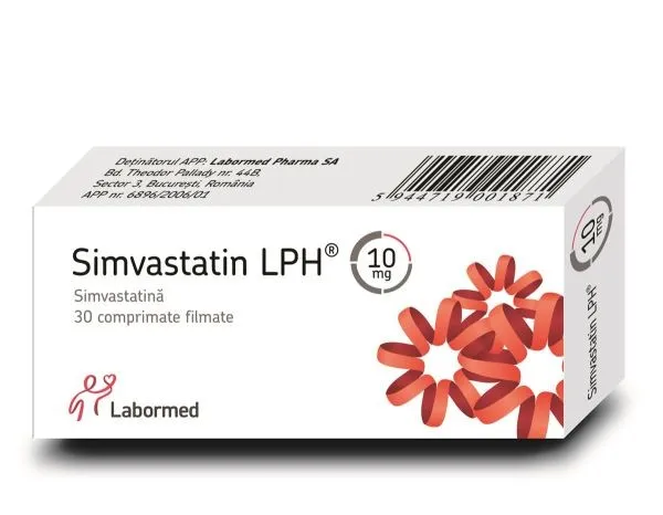 Simvastatin LPH 10mg, 30 comprimate filmate, Labormed