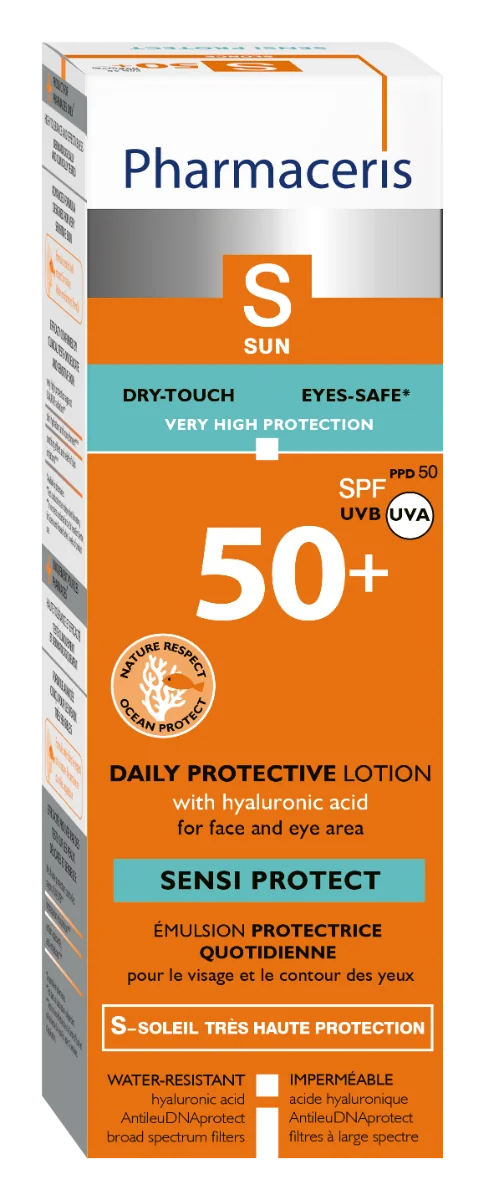 Lotiune de fata cu protectie solara SPF50+ Sensi Protect S, 50ml, Pharmaceris