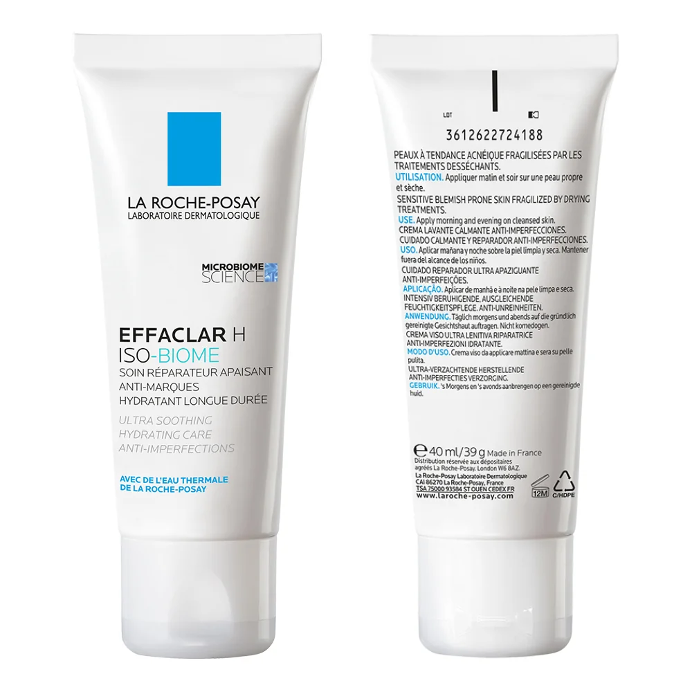 Crema hidratanta pentru pielea grasa si fragilizata Effaclar H Iso-Biome, 40ml, La Roche-Posay