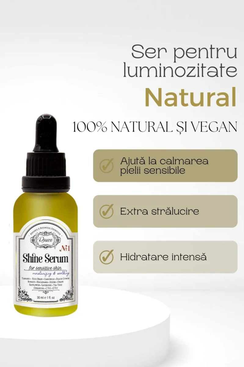 Ser facial pentru luminozitate pentru tenul sensibil si uscat, 30ml, Rosece