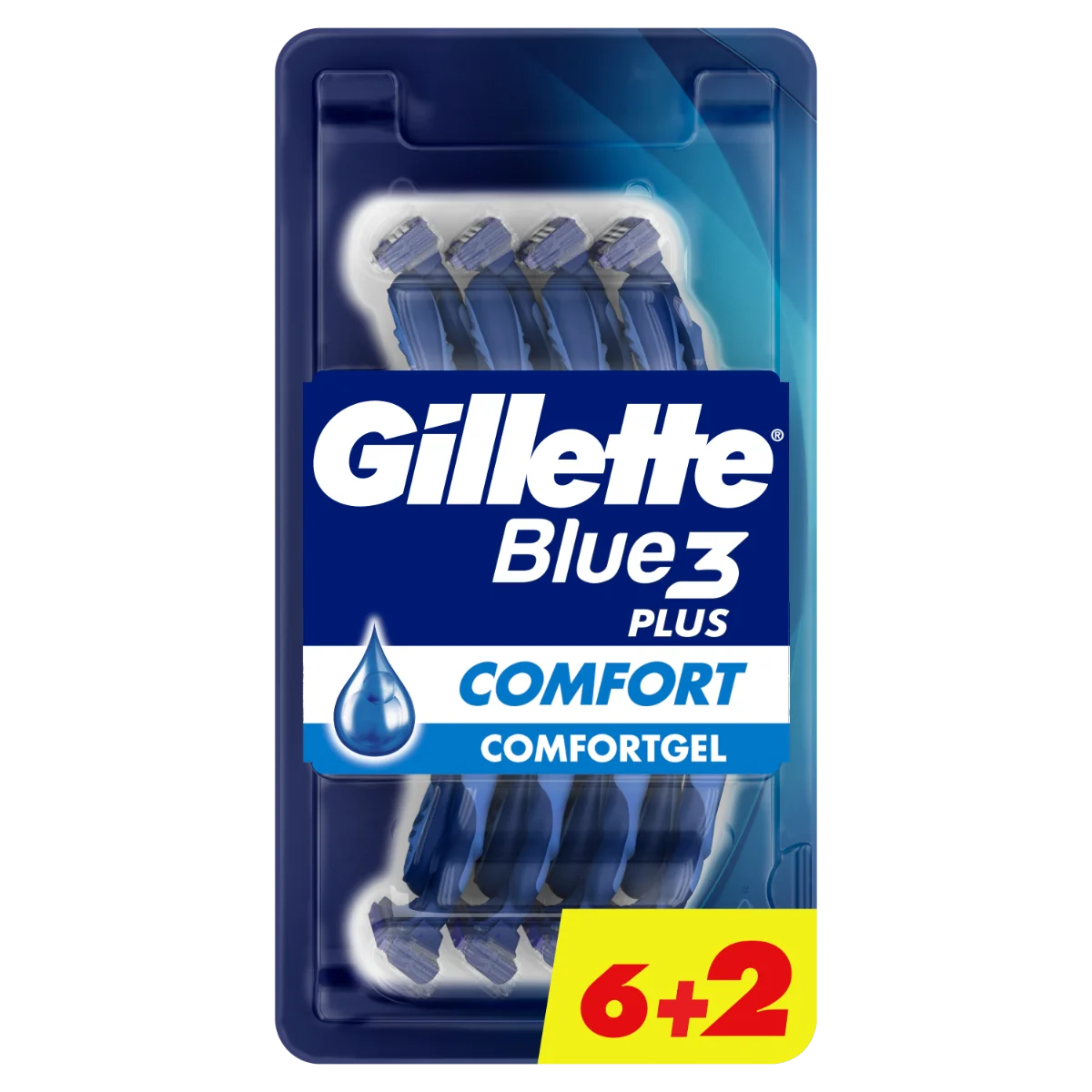 Set aparate de ras de unica folosinta Blue3 Comfort Plus, 8 bucati, Gillette