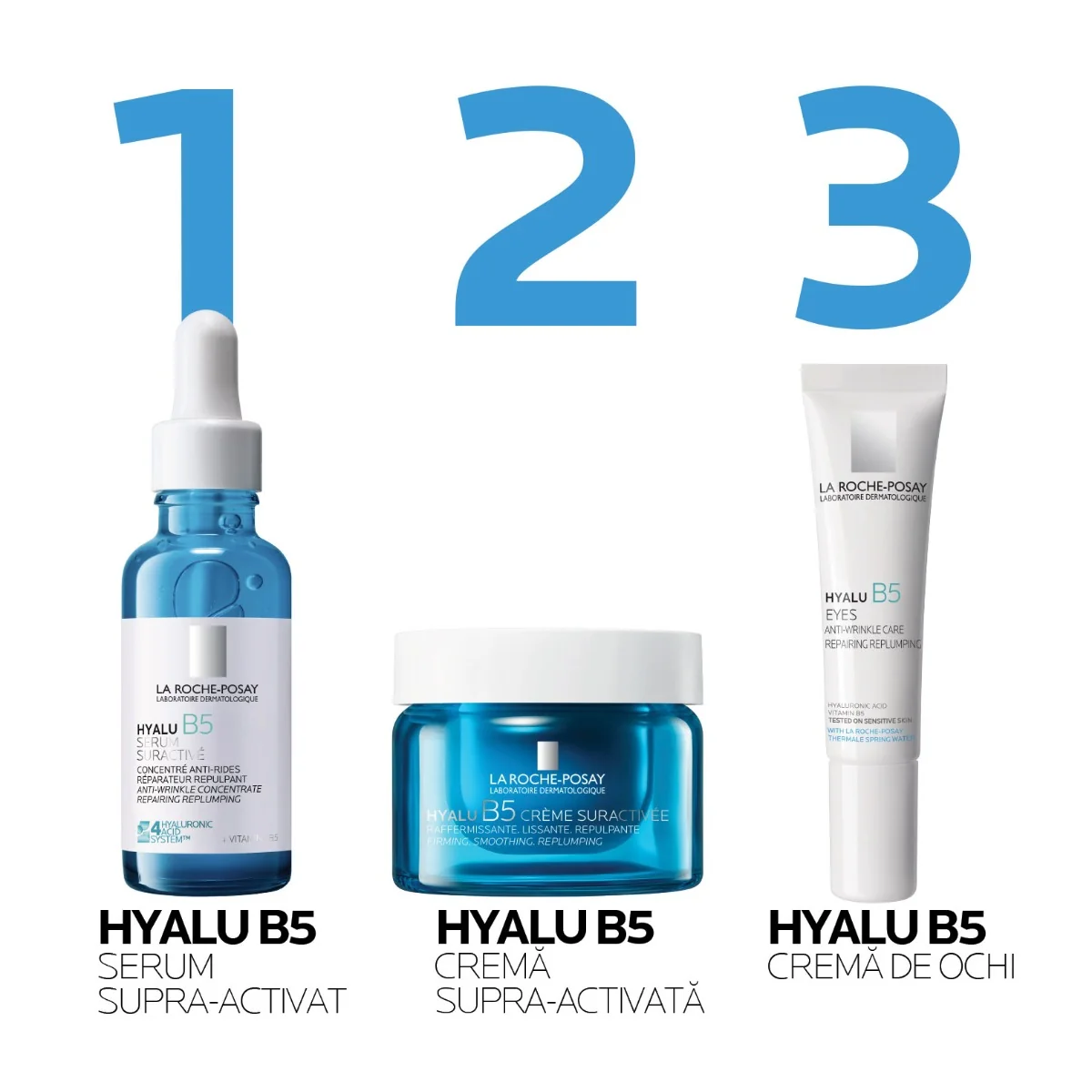 Serum supra-activat cu acid hialuronic si efect antirid Hyalu B5, 30ml, La Roche-Posay
