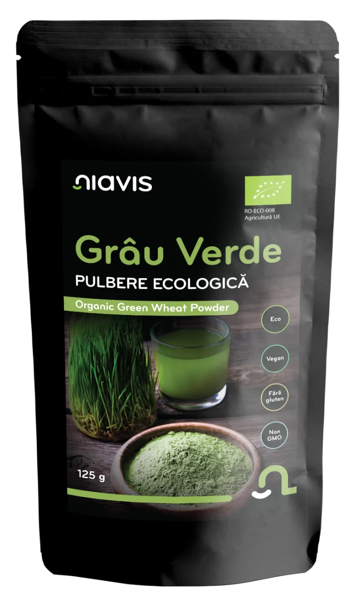 Iarba de grau Pulbere ecologica, 125g, Niavis
