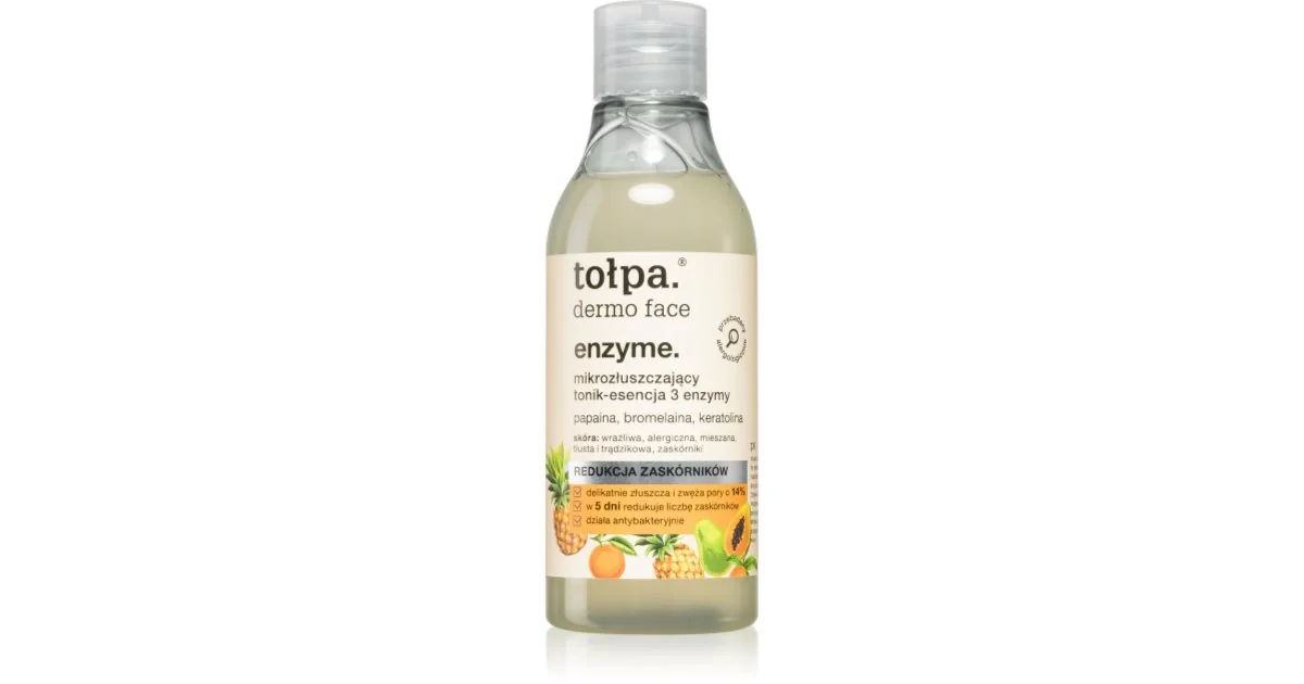 Toner exfoliant cu papaina si bromelaina Dermo Face Enzyme, 200ml, Tolpa