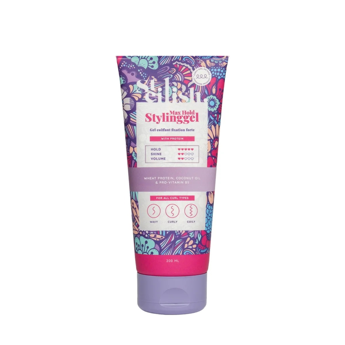 Gel cu fixare puternica pentru parul cret Max Hold, 200ml, Steilish