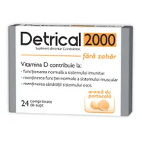 Detrical D3 2000UI fara zahar, 24 comprimate, Zdrovit
