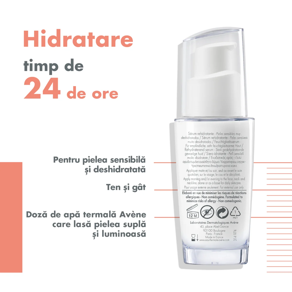Ser intens hidratant Hydrance Optimale, 30ml, Avene