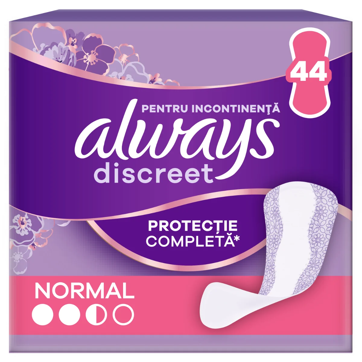 Absorbante pentru incontinenta urinara Discreet Normal, 44 bucati, Always