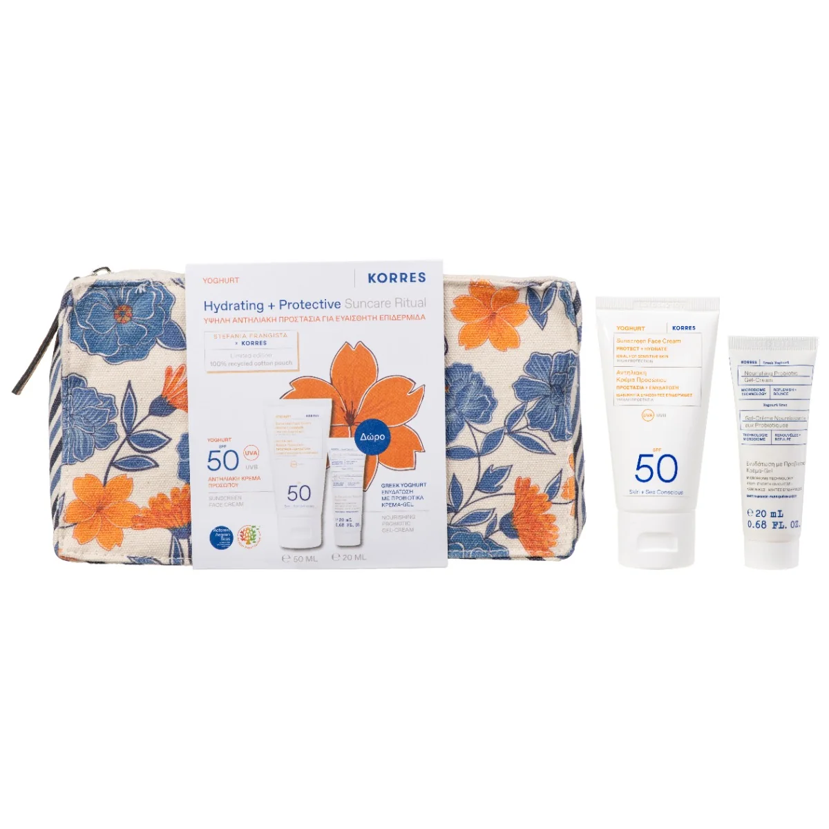 Pachet Yogurt Sun Crema de fata cu SPF50 50ml + Crema pentru ten 20ml, Korres
