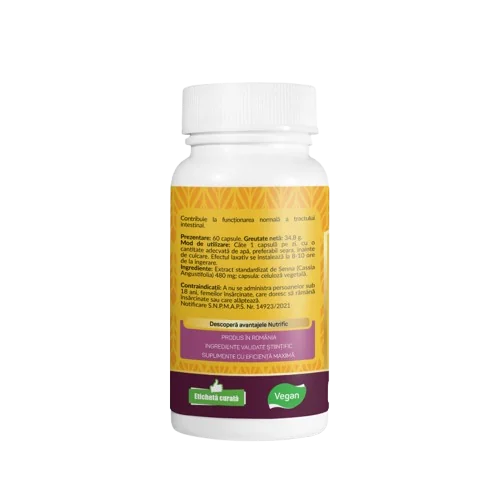 Senna laxativ natural, 60 capsule, Nutrific