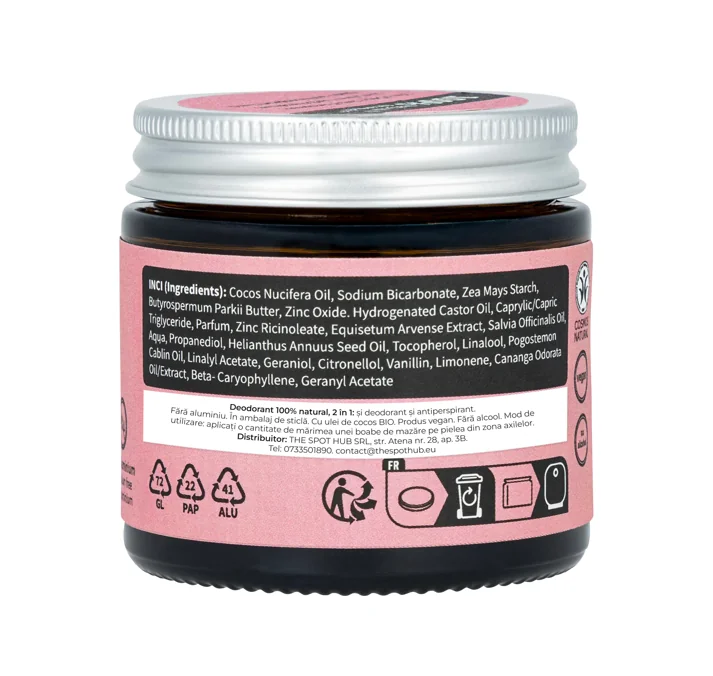 Deodorant crema 100% natural cu aroma florala, 40ml, Niyok