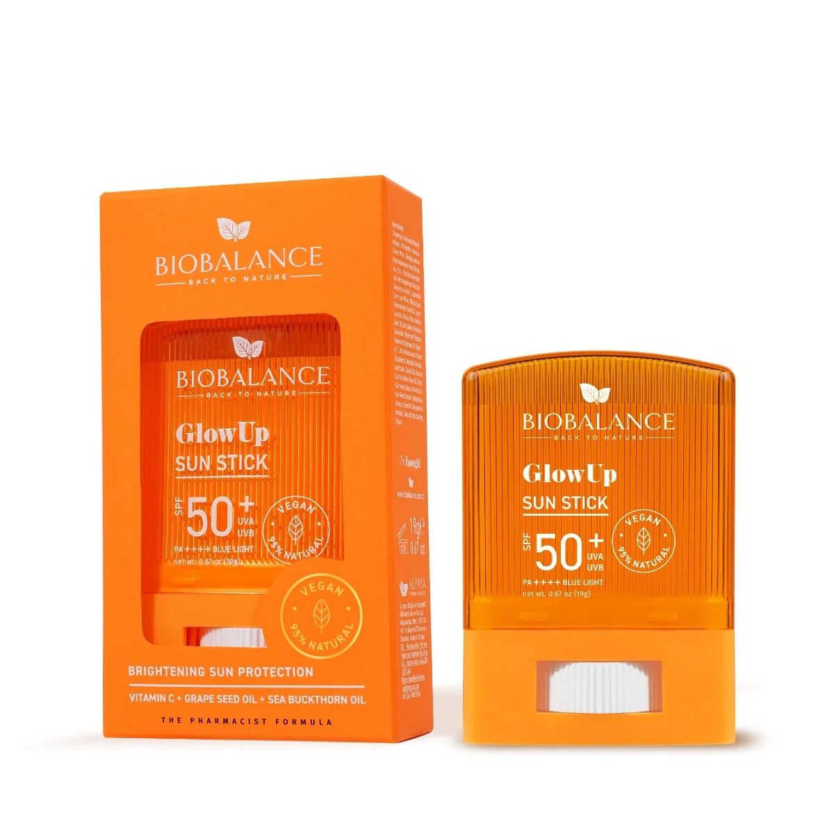Protectie solara Glow up Stick SPF 50+ UVA & UVB PA++++ Blue Light, 19g, Bio Balance