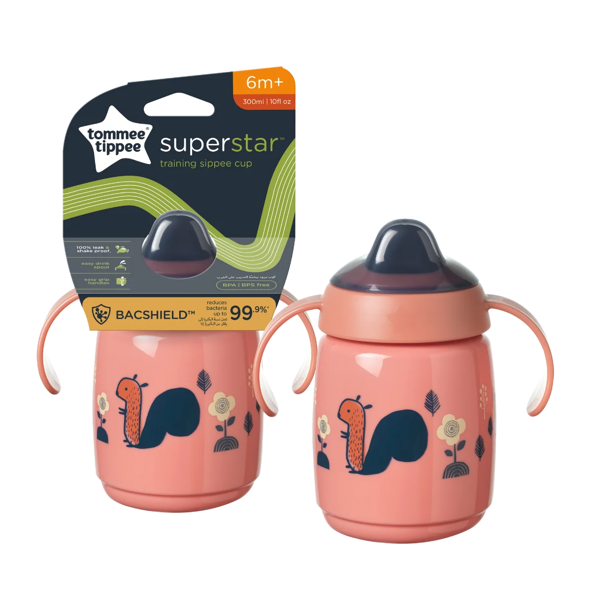 Cana Sippee cu protectie Bacshiled™ pentru +6 luni Roz, 300ml, Tommee Tippee