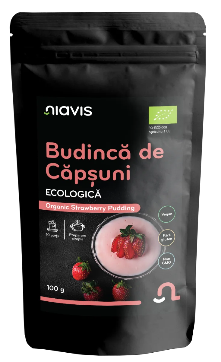 Budinca de capsune fara gluten, 100g, Niavis