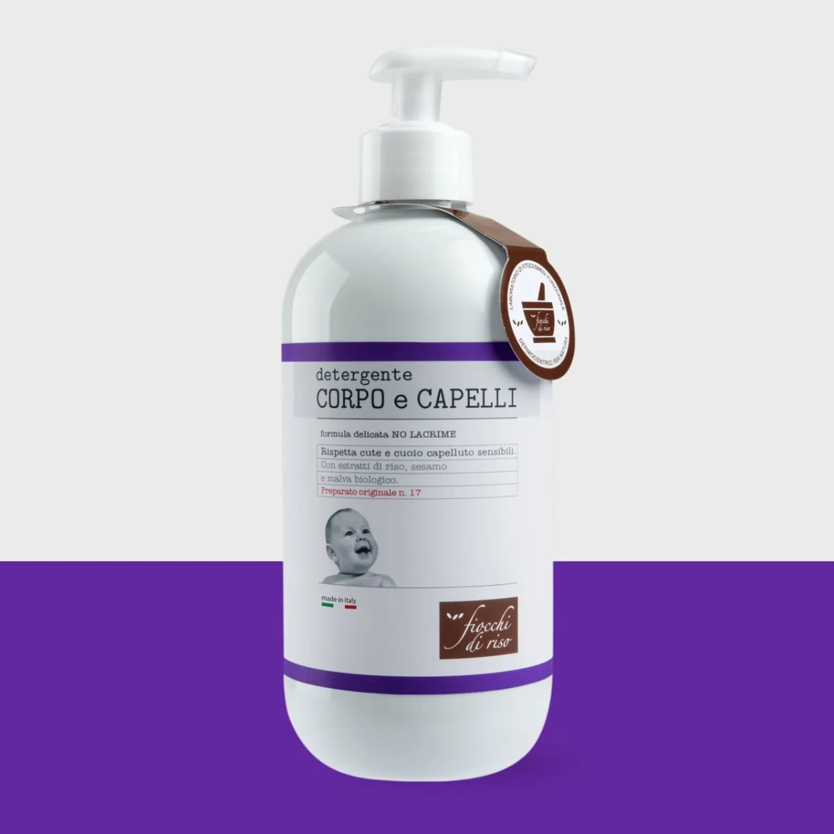 Gel de curatare pentru corp si par cu extract de vanilie 0 luni+, 400ml, Fiocchi di Riso