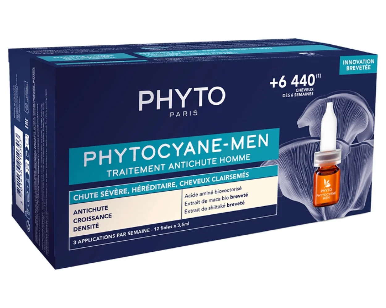Tratament impotriva caderii parului pentru barbati PhytoCyane-Men, 12 x 3.5ml, Phyto