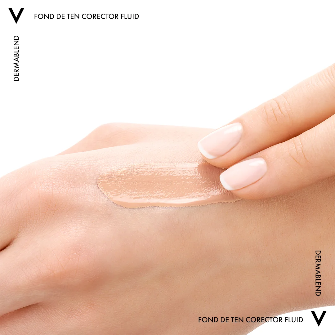 Fond de ten corector fluid rezistenta 16h SPF28 ten normal sau uscat Dermablend 30, 30ml, Vichy