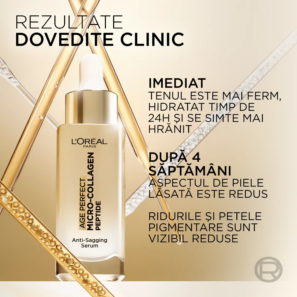 Serum pentru fermitate cu micro-peptide de colagen Age Perfect Collagen Expert, 30ml, L'Oreal Paris
