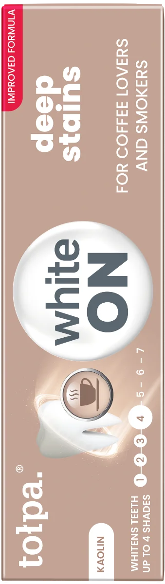 Pasta de dinti ON WHITE Deep Stains, 75ml, Tolpa