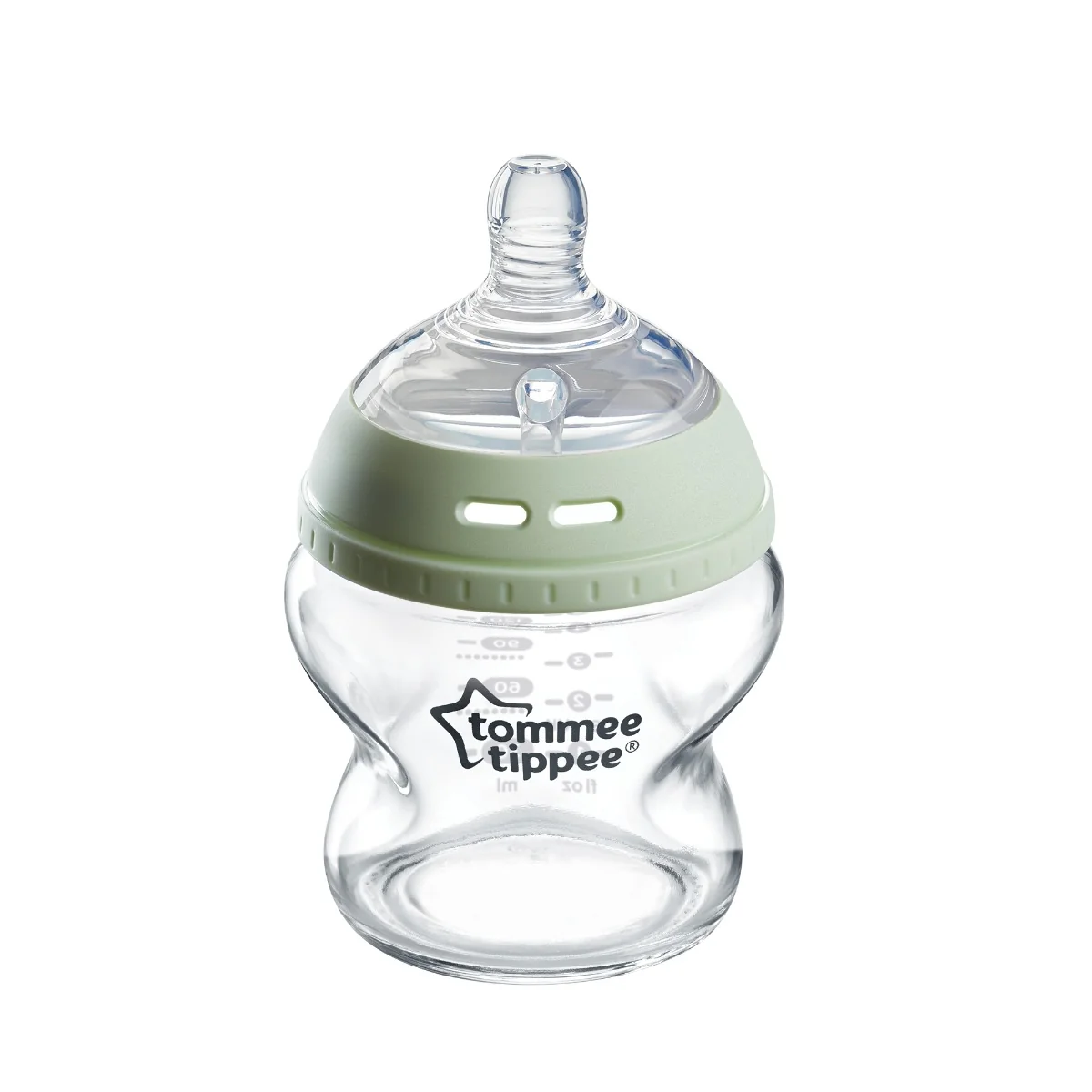 Biberon din sticla cu tetina din silicon si autosterilizare pentru 0 luni+ Natural Start, 150ml, Tommee Tippee