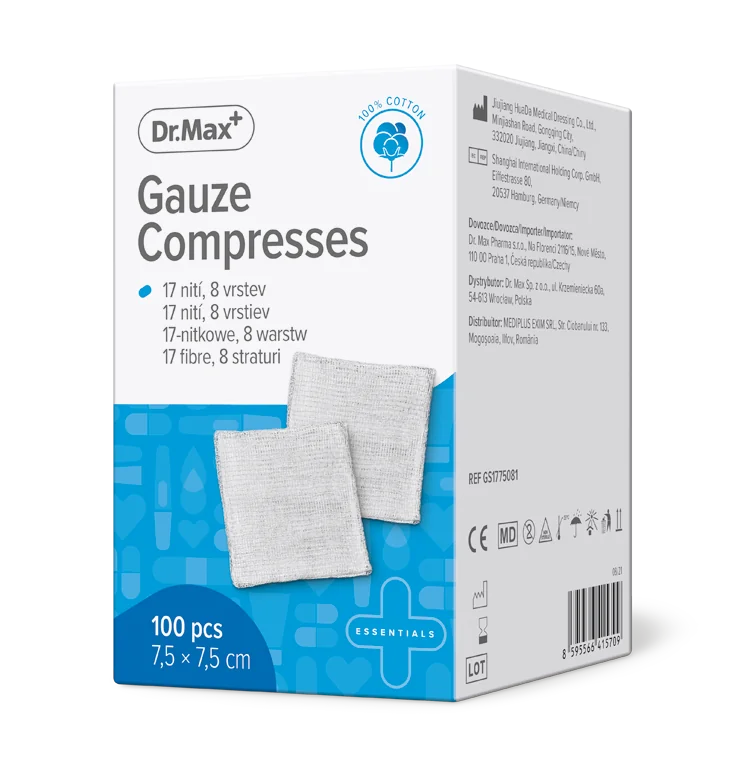 Dr. Max Comprese non-sterile 7.5 x 7.5cm, 100 bucati