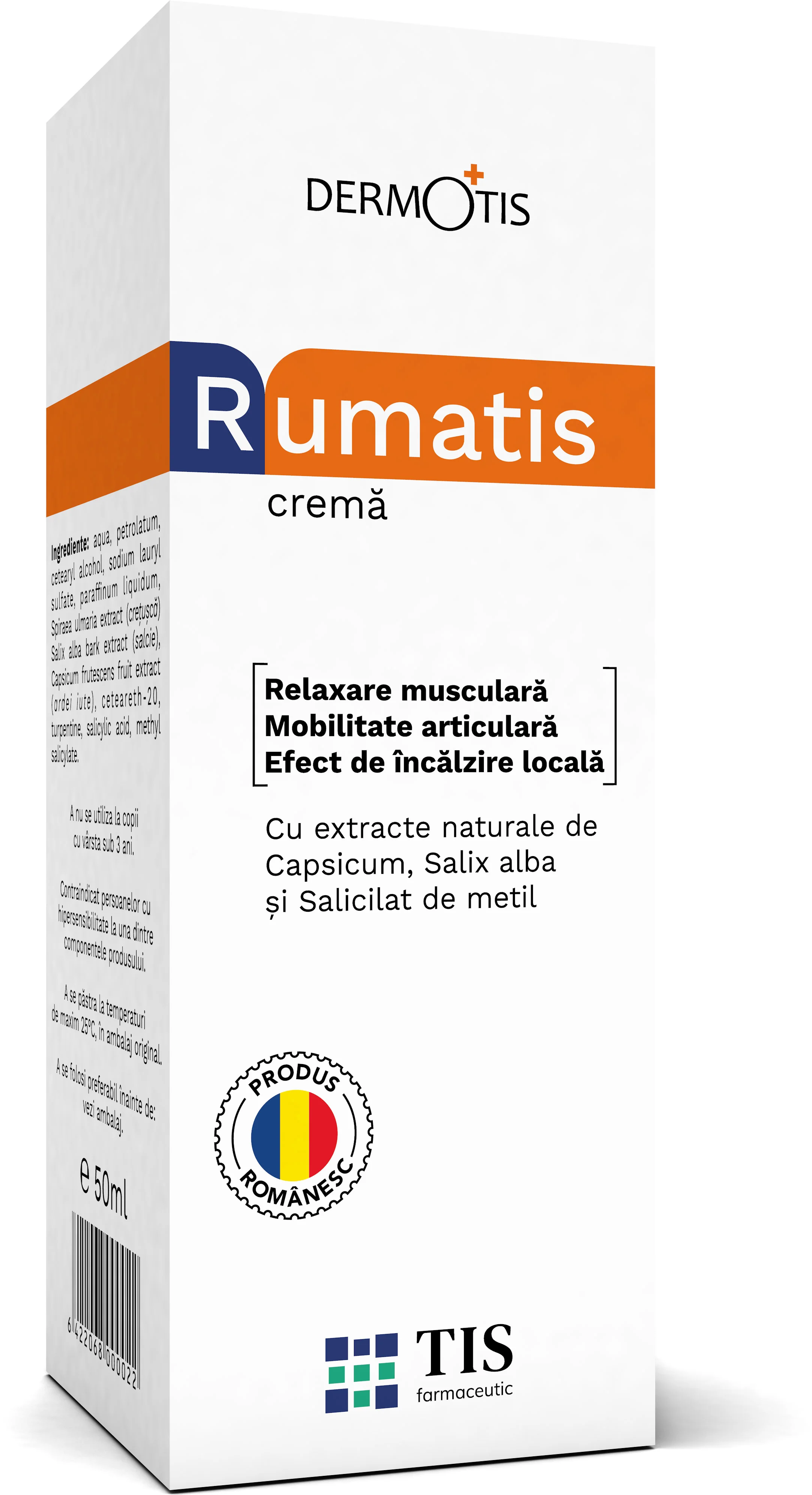 Rumatis crema cu efect revulsiv si antiinflamator, 50ml, Tis Farmaceutic 