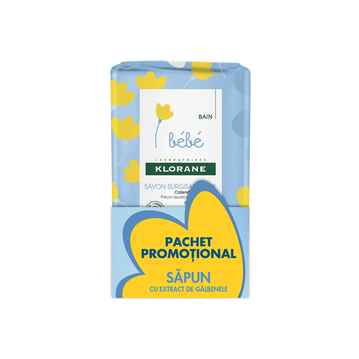 Pachet Sapun pentru copii Bebe, 2x 250g, Klorane