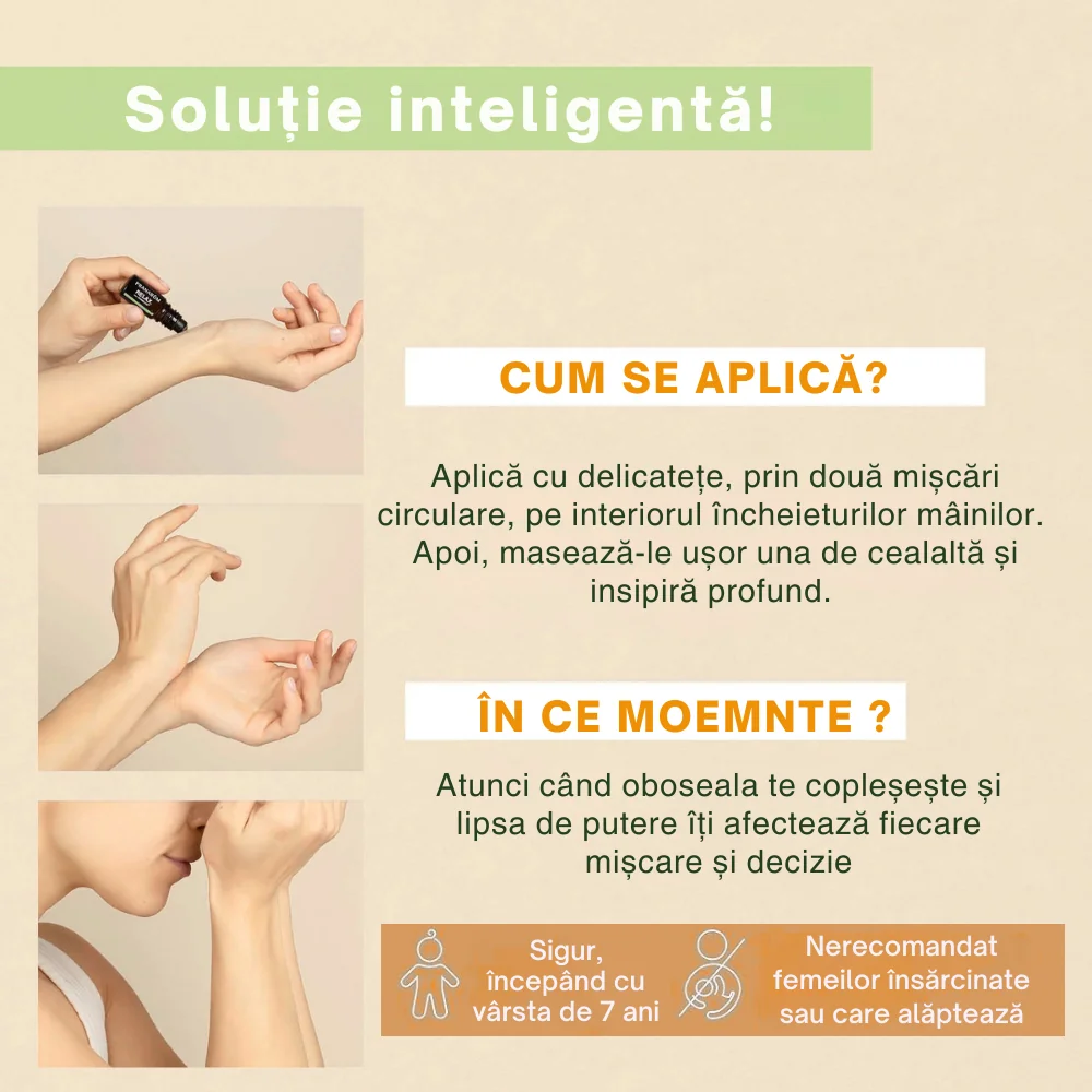 Roll-on cu uleiuri esentiale Energy Bio, 5ml, Pranarom