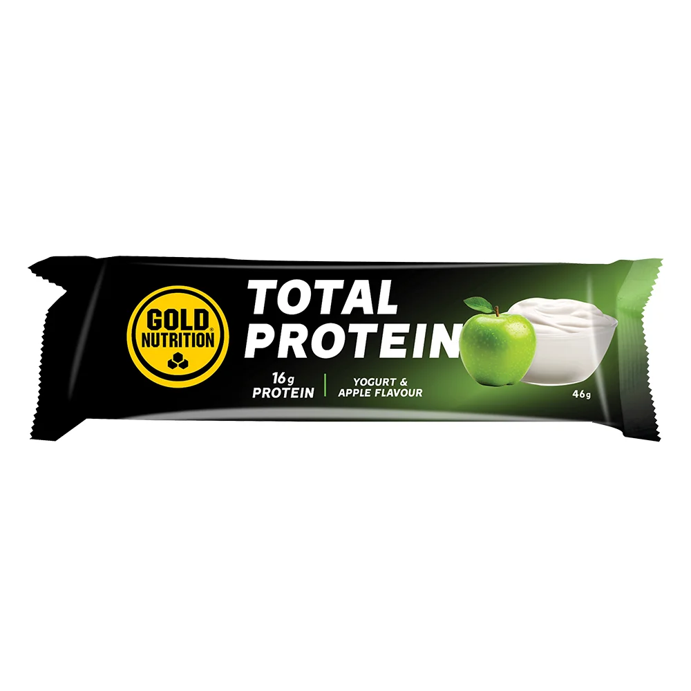 Baton proteic Total Protein cu iaurt si mere, 46g, Gold Nutrition
