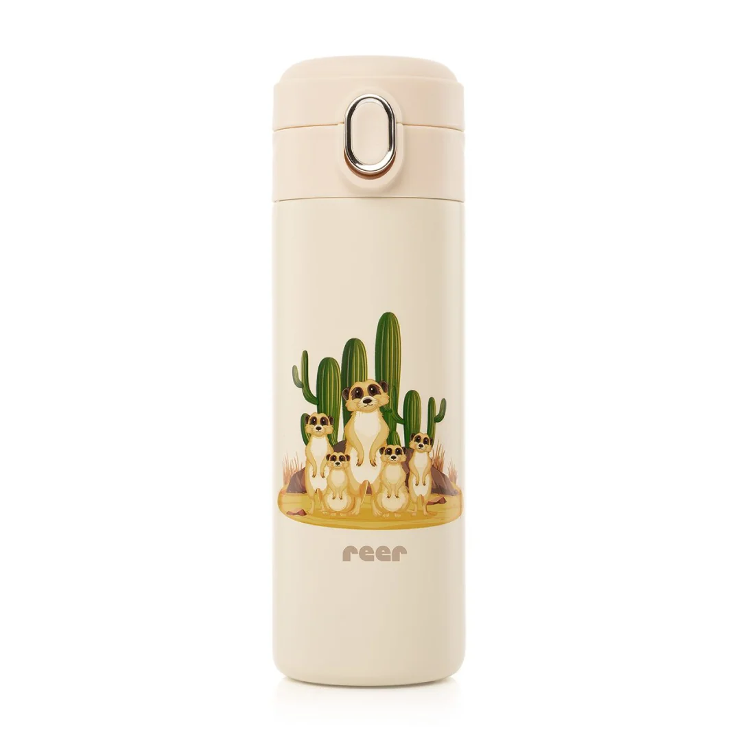 Sticla de baut pentru copii din otel inoxidabil Alb-Crem, 350ml, Reer 