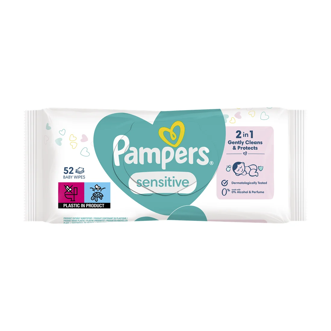 Servetele umede Sensitive, 52 bucati, Pampers