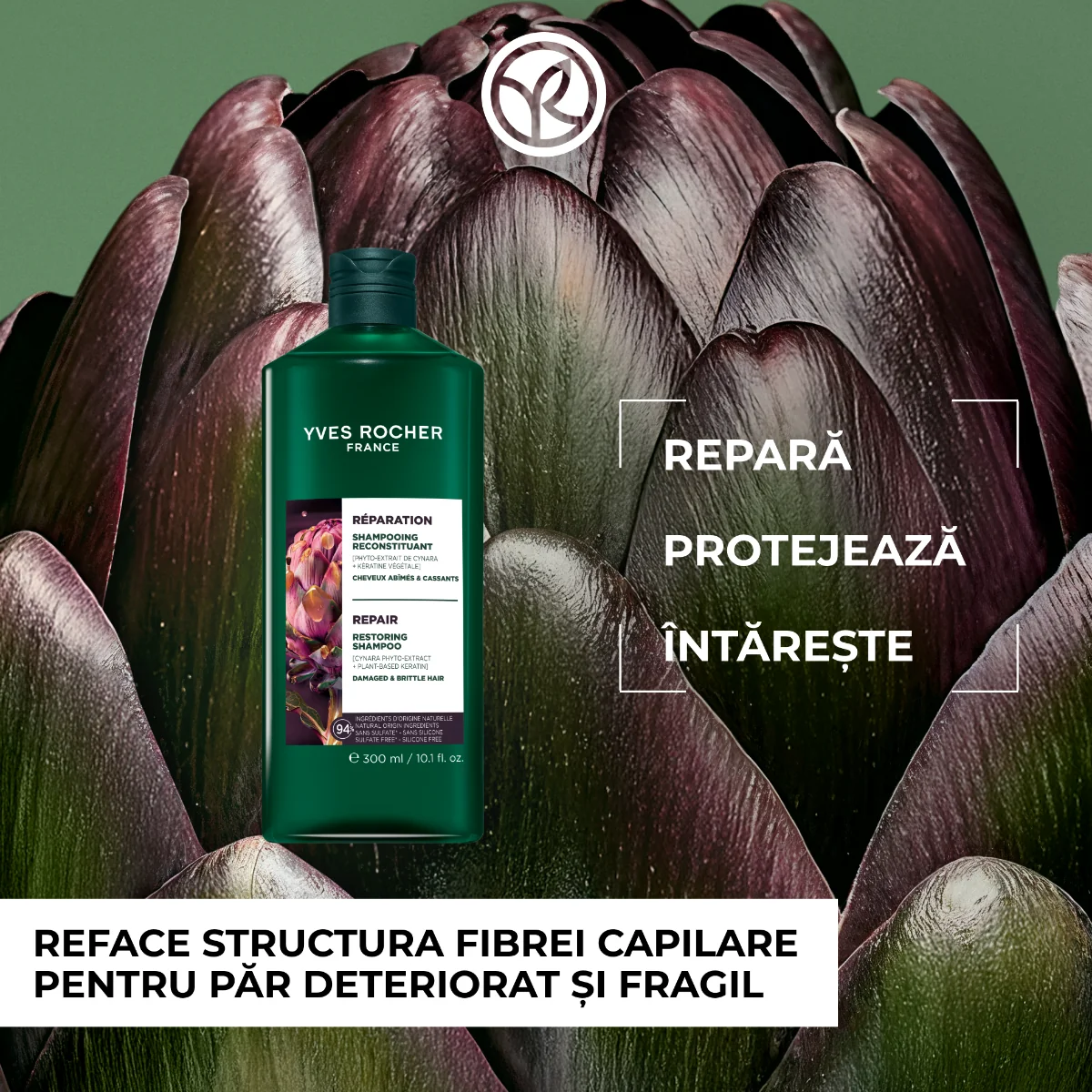 Sampon reparator pentru par, 300ml, Yves Rocher