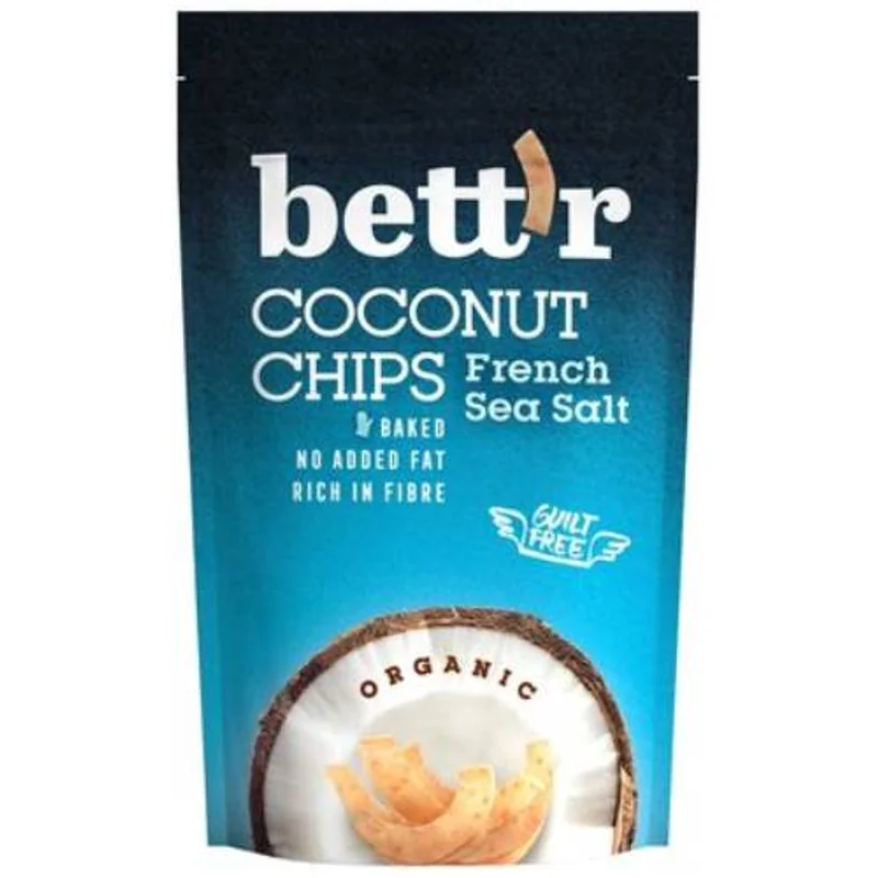 Chips de cocos cu caramel sarat fara gluten Bio, 70g, Bettr