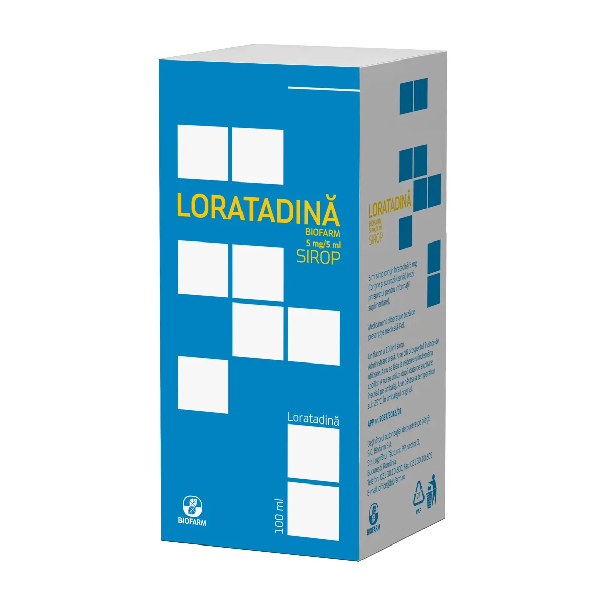Loratadina 5mg/5ml, 100ml, Biofarm
