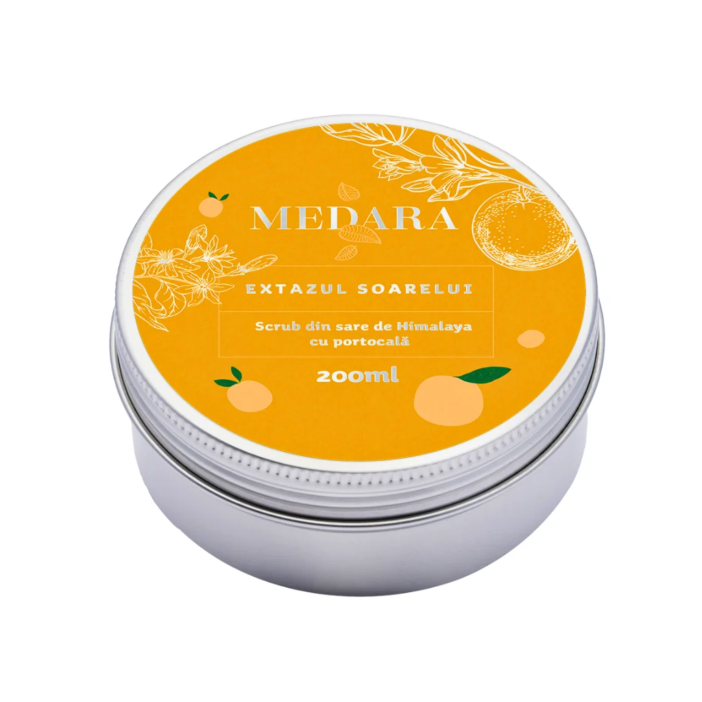 Scrub cu sare de Himalaya si portocale Extazul Soarelui, 200ml, Medara