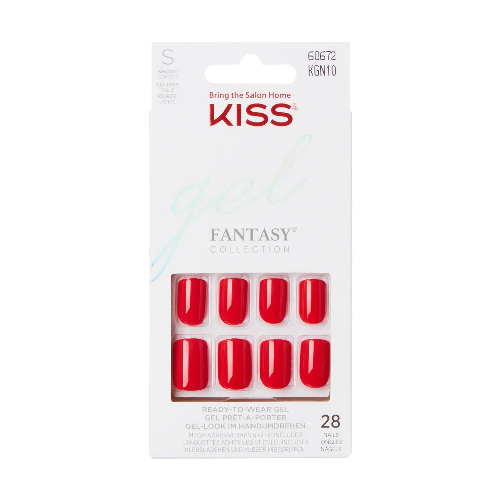 Unghii false Gel Fantasy Color What Ever Short Squoval, 28 bucati, Kiss