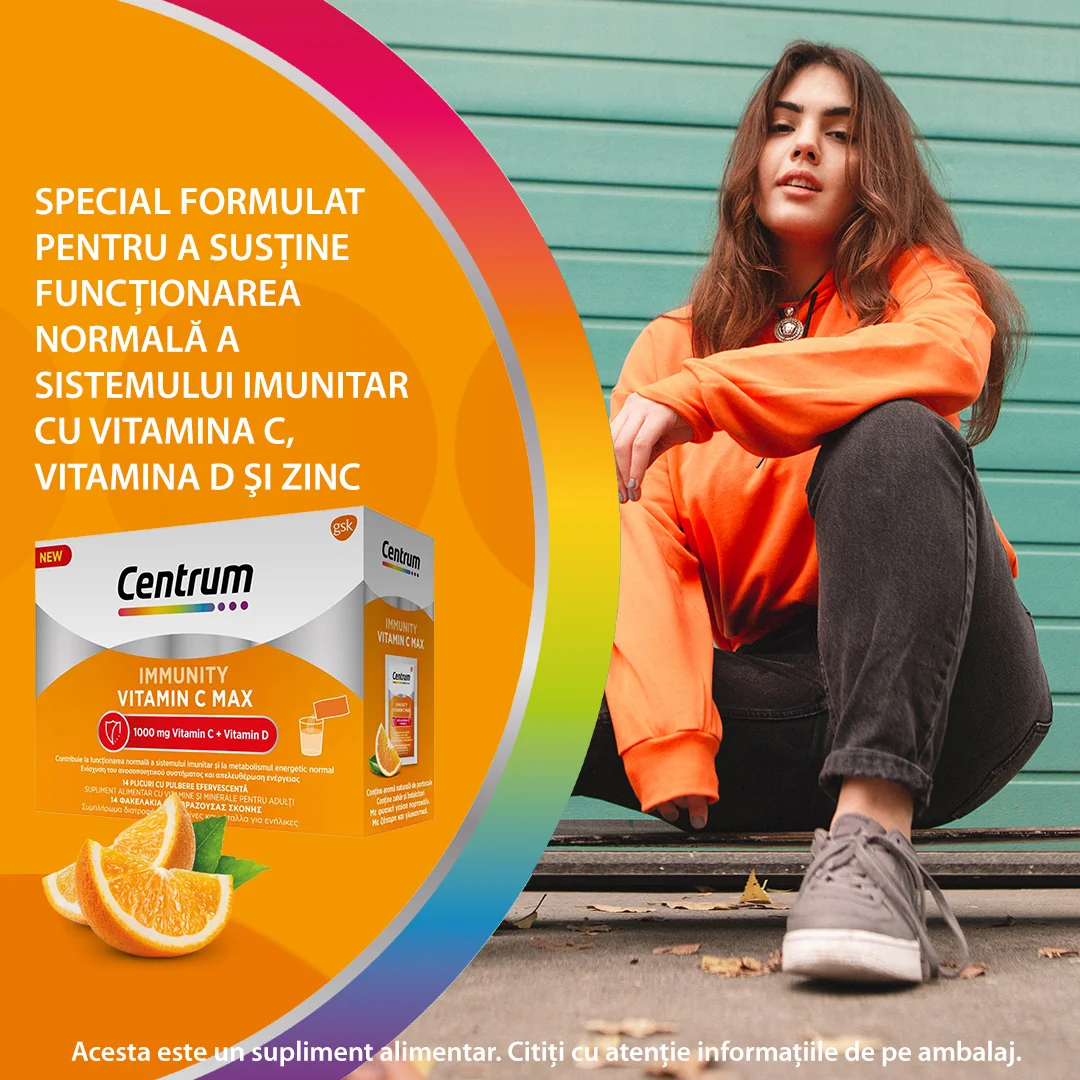 Centrum Immunity Vitamin C Max, 14 plicuri, Haleon