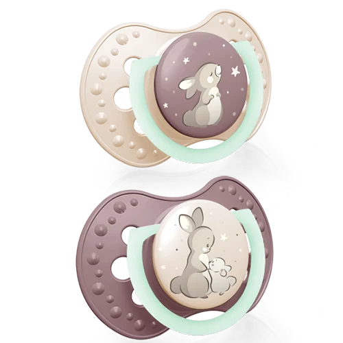 Set suzete din silicon pentru +18 luni Dynamic Night&Day 22/916GIRL, 2 bucati, LOVI