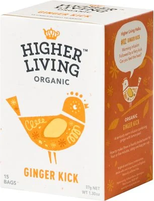 Ceai Ginger Kick Bio, 15 plicuri, Higher Living
