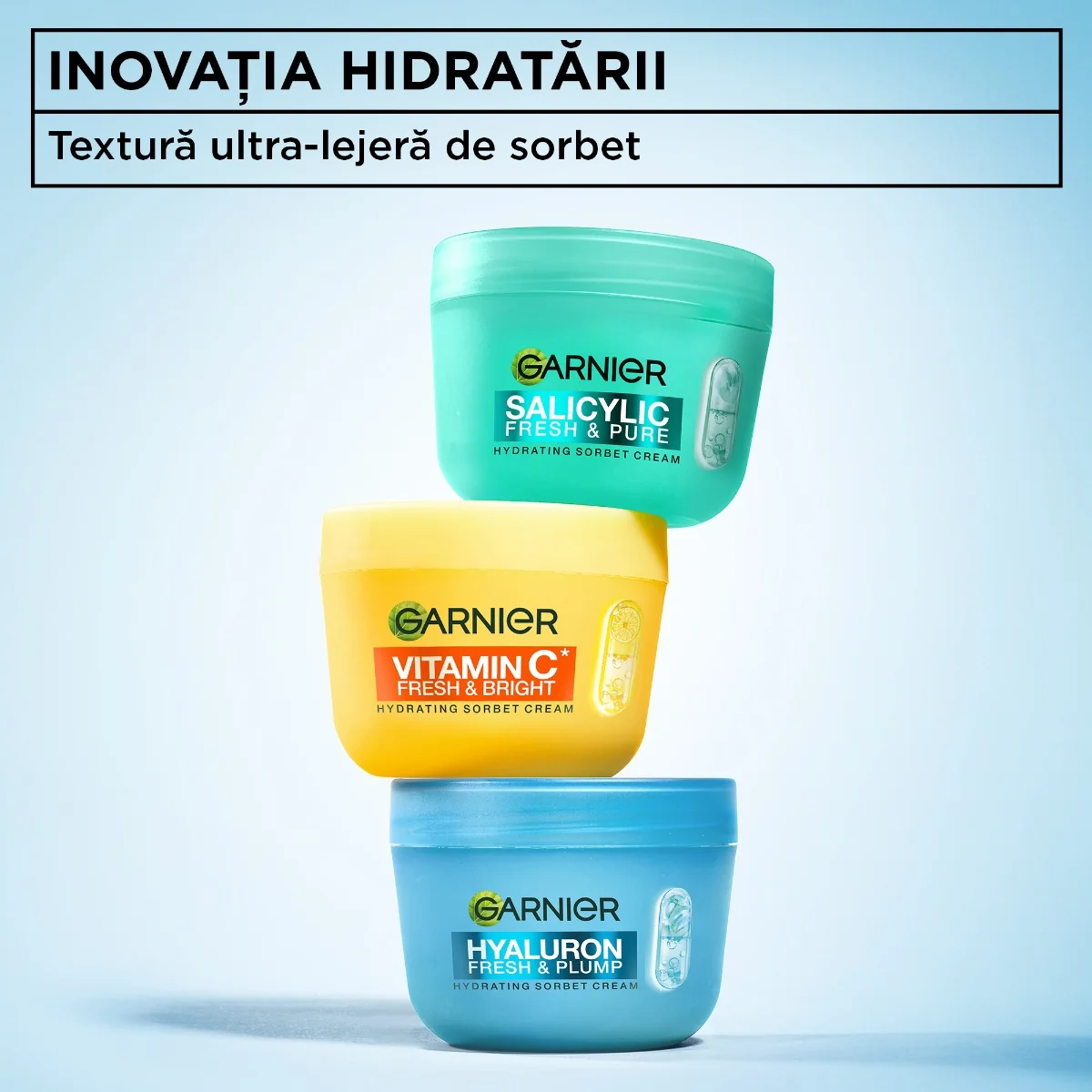 Crema-sorbet hidratanta Hyaluronic Fresh & Plump, 85ml, Garnier