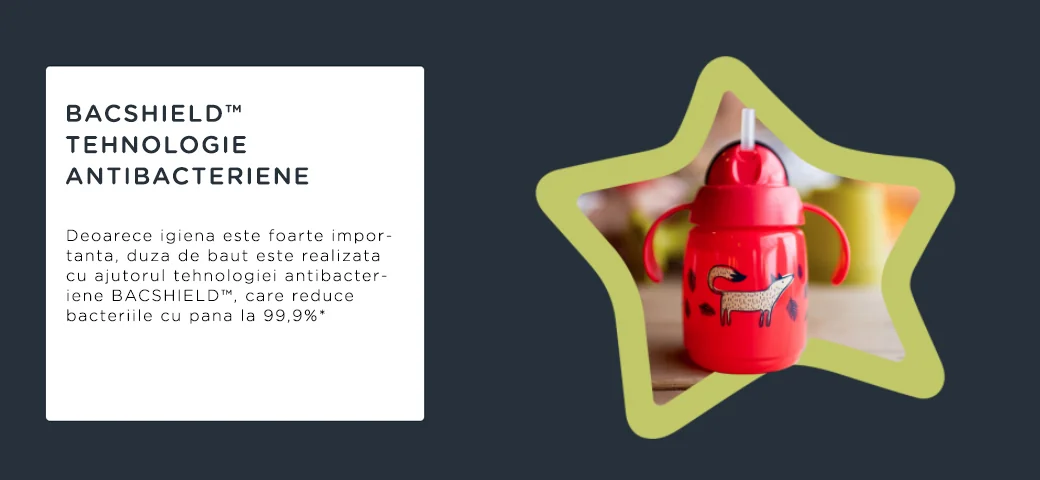 Cana cu pai si protectie Bacshield™ pentru +6 luni Verde, 300ml, Tommee Tippee
