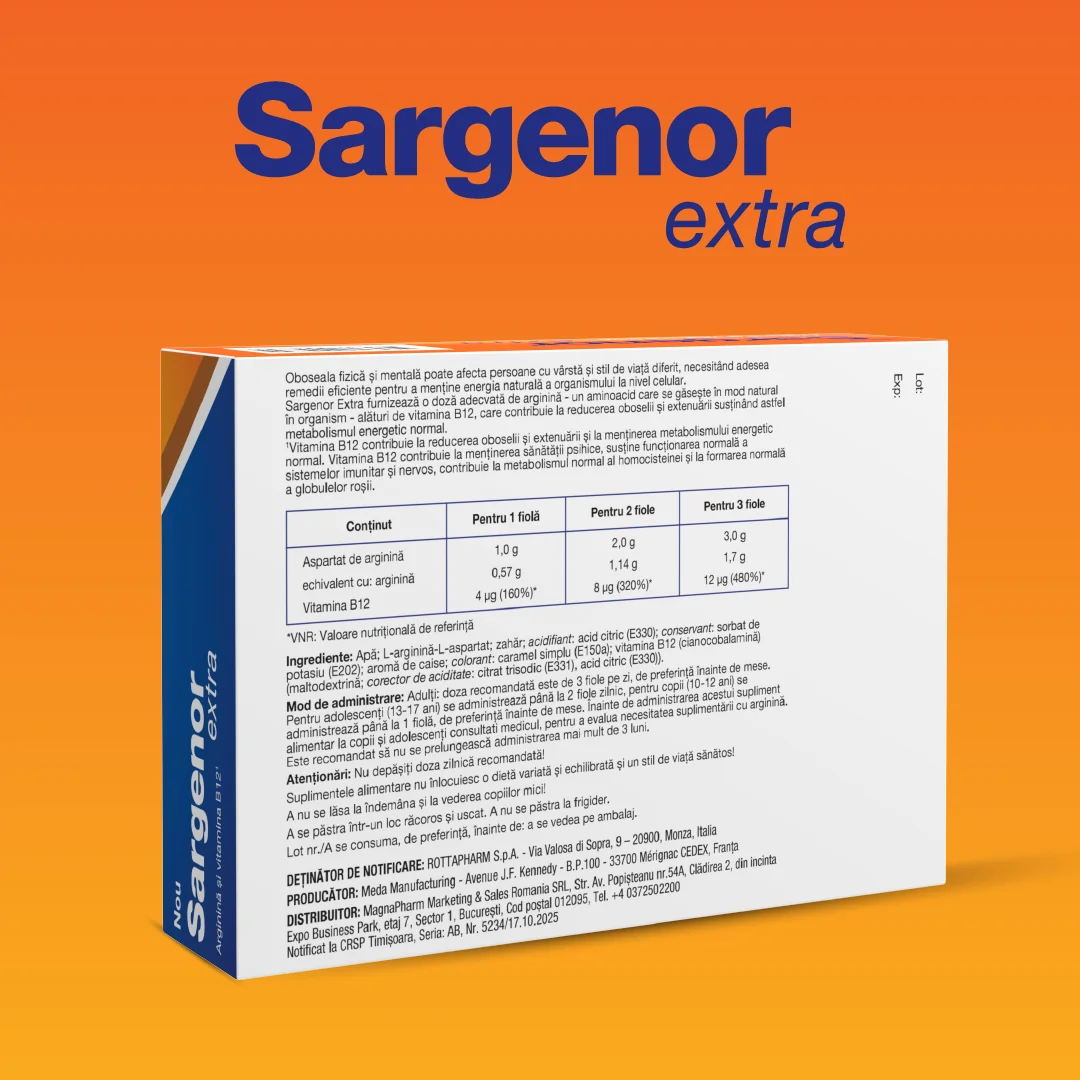 Sargenor Extra Solutie orala, 5ml x 20 fiole, Viatris