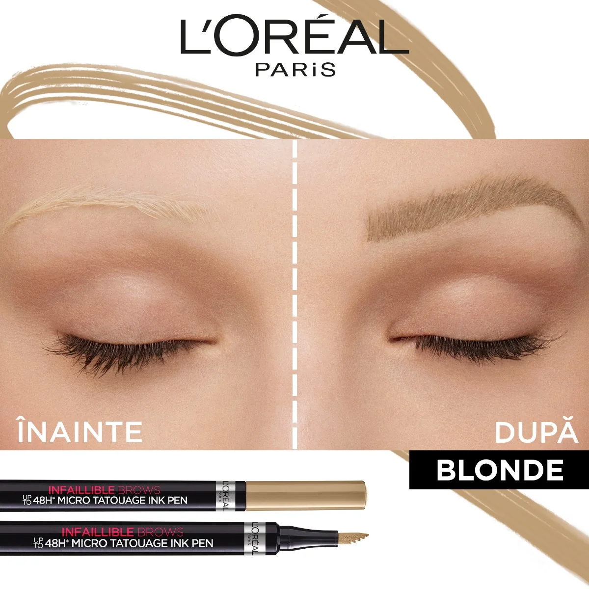 Creion de sprancene cu efect de micropigmentare Infaillible 48H 7 Blonde, 6g, L'Oreal Paris