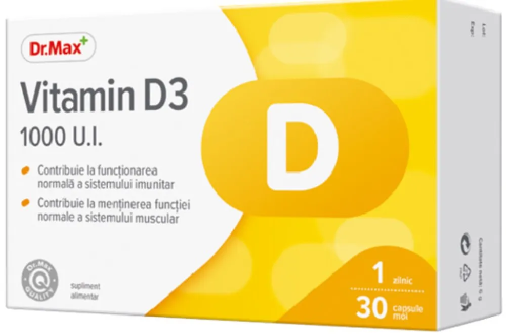 Dr. Max Vitamina D3 1000UI, 30 capsule moi