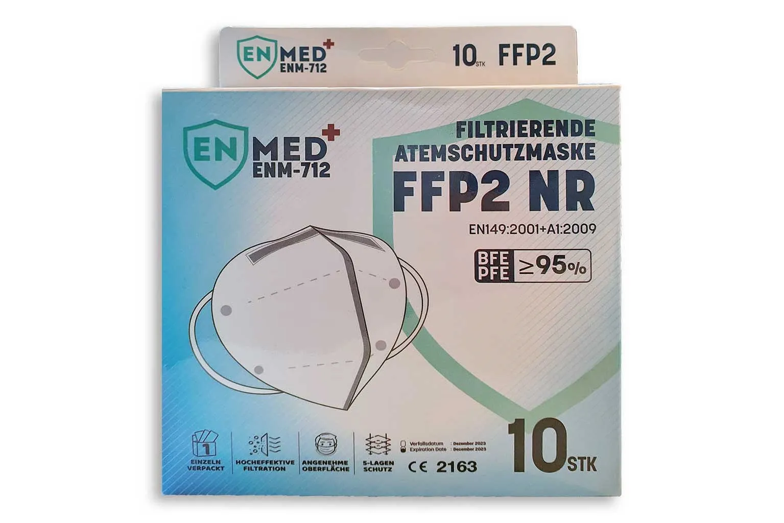 Masti de protectie cu filtru pentru particule FFP2, 10 bucati, Enmed 