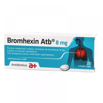 Bromhexin, 8 mg, 20 comprimate, Antibiotice 