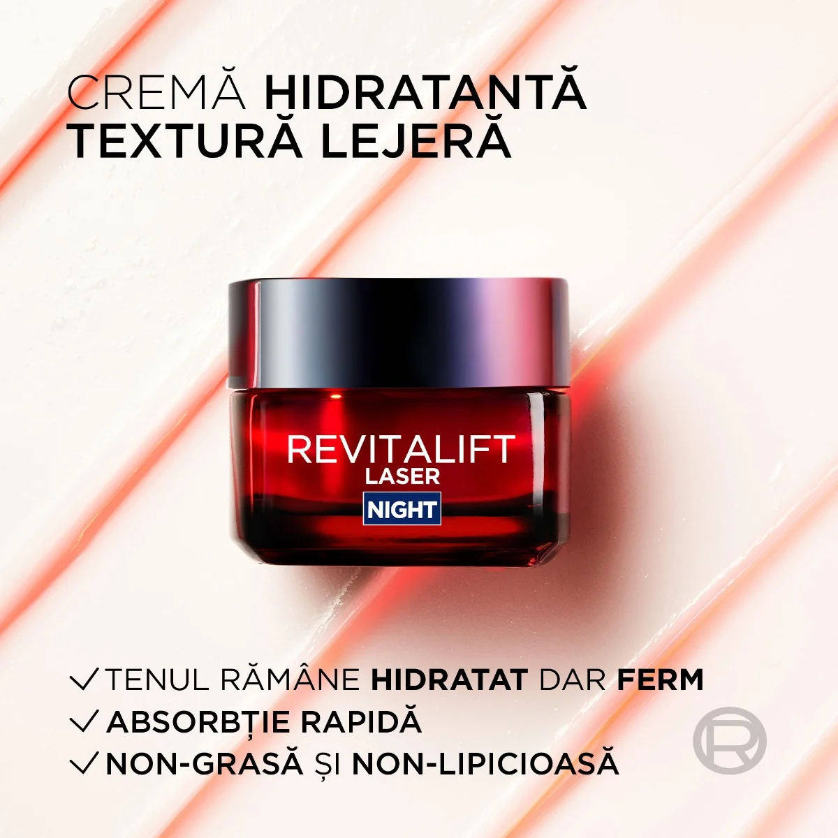 Crema antirid de noapte Revitalift Laser cu tripla actiune, 50ml, L'Oreal Paris
