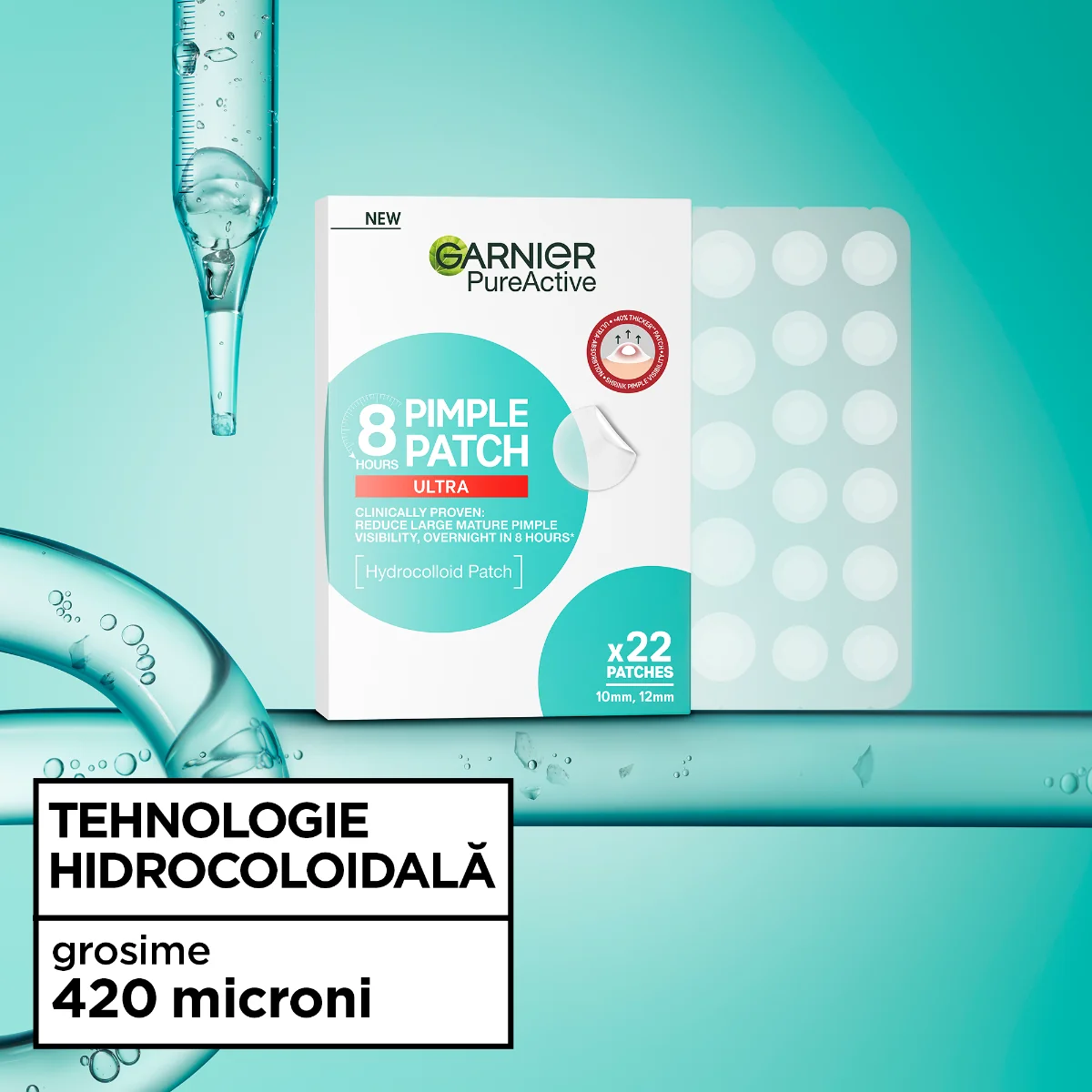 Plasturi pentru cosuri Pure Active Ultra, 22 bucati, Garnier