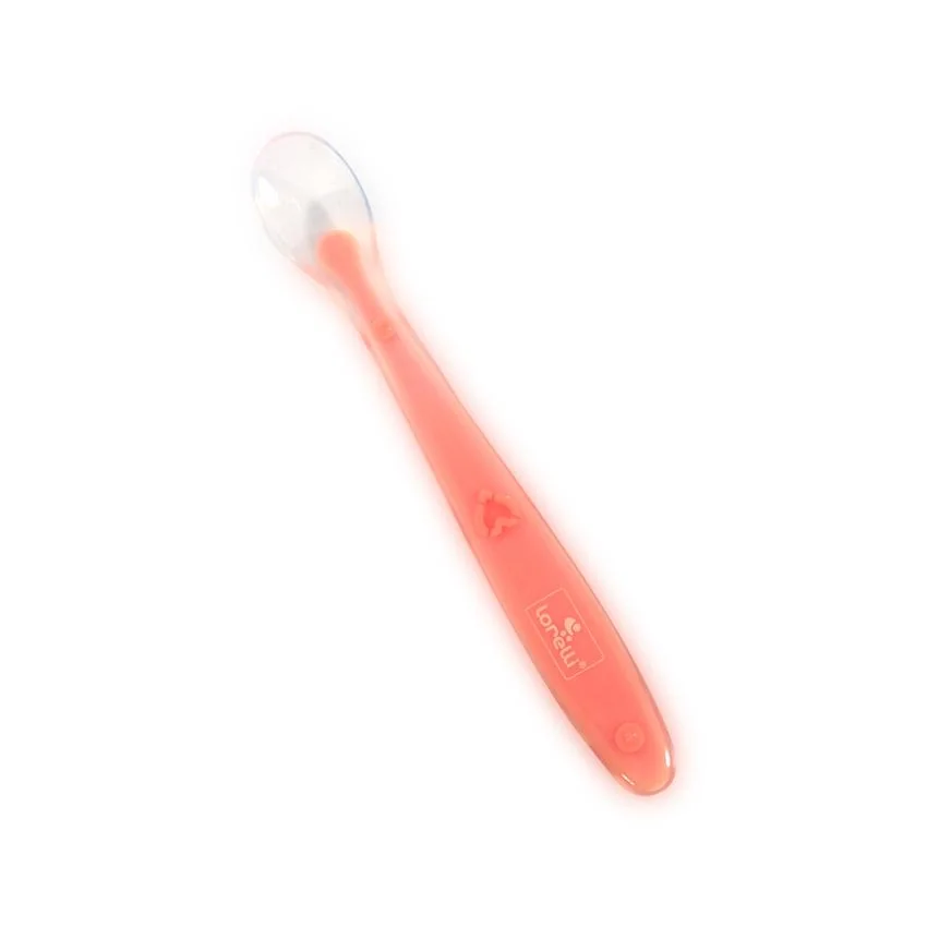 Lingurita din silicon 6 luni+ Pink, 1 bucata, Lorelli
